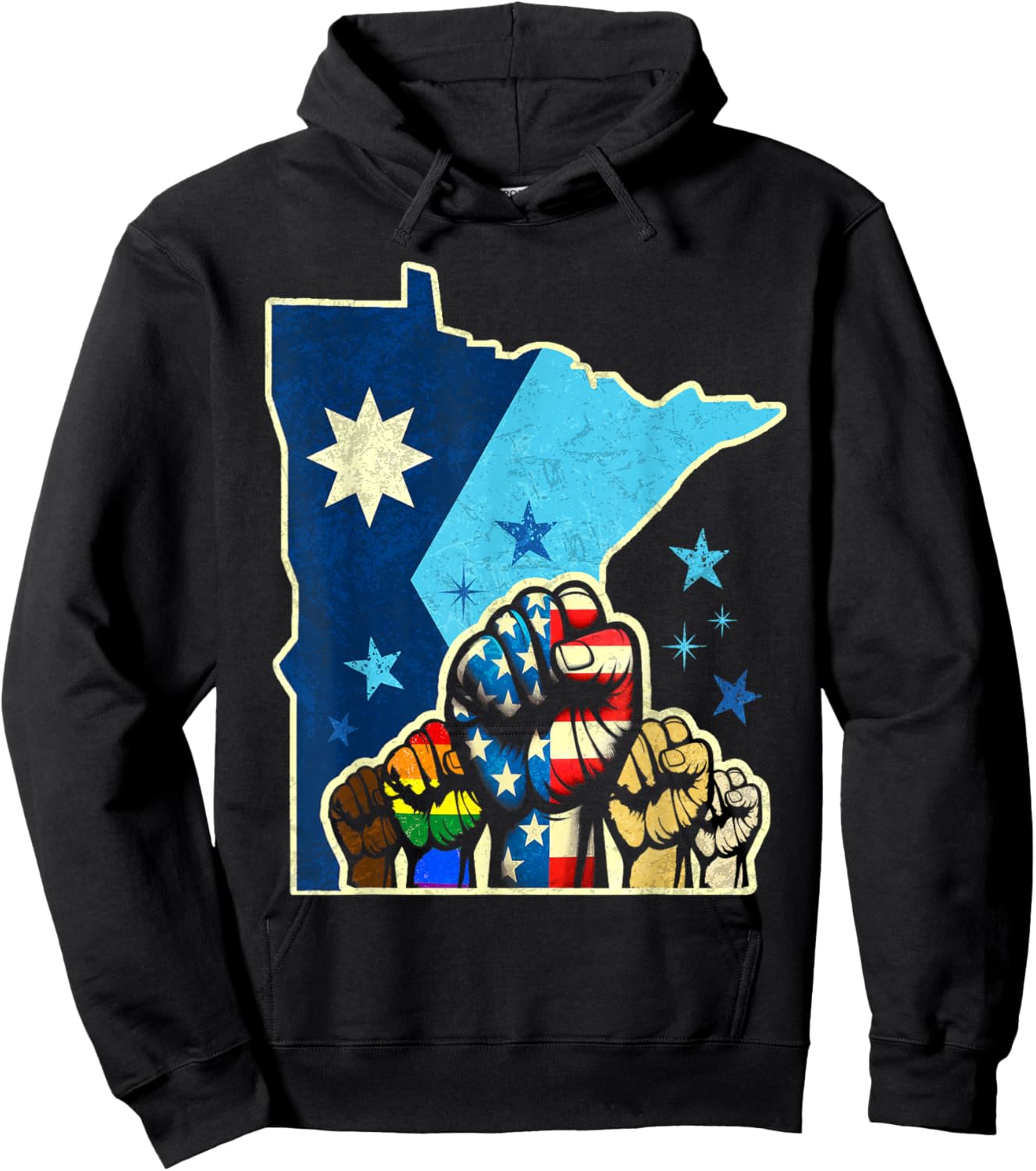 Resist Minnesota Rebel New State Flag Men Women Hoodie - Hoodie | Black