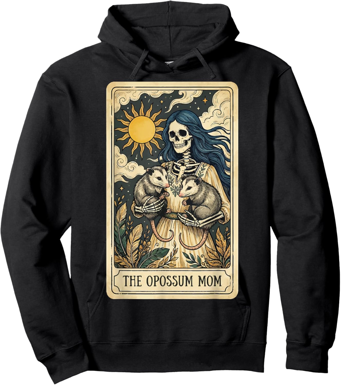 The Opossum Mom Tarot Card Hoodie - Hoodie | Black
