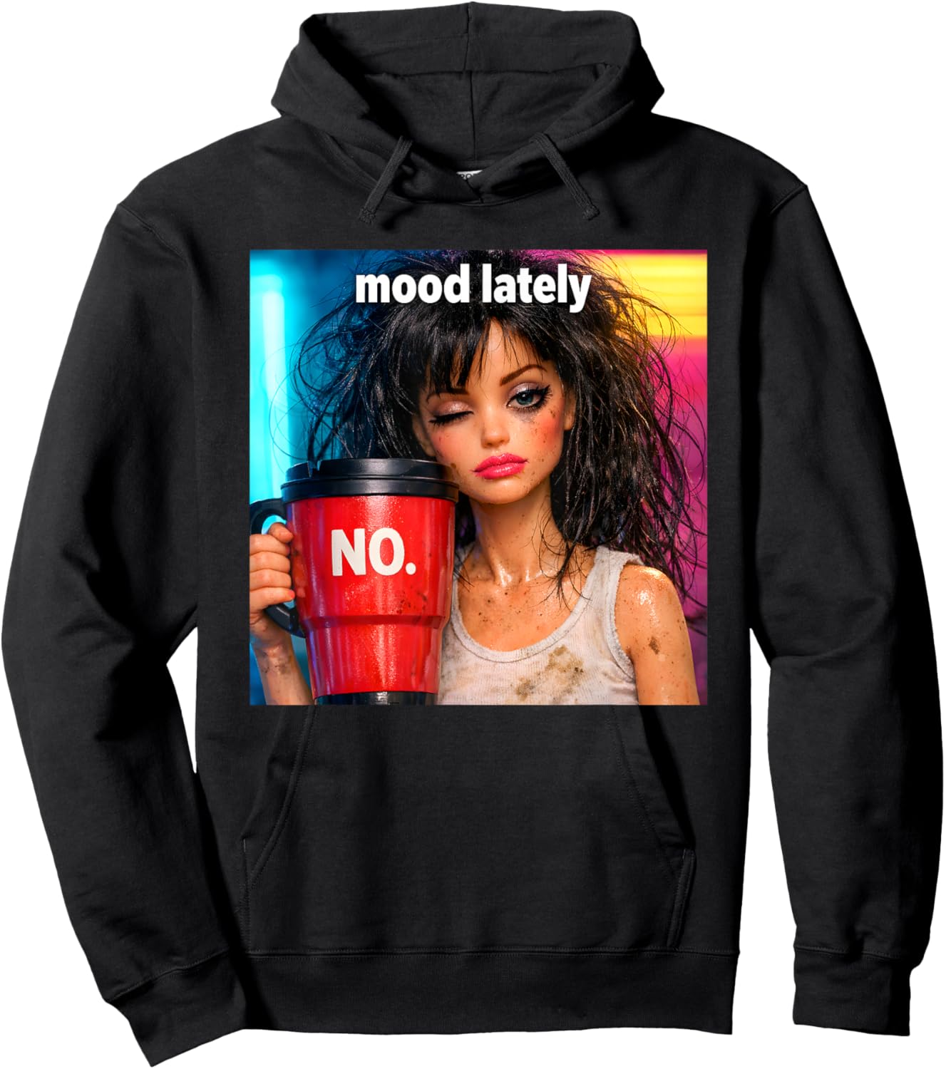 Retro Doll Face Meme Dolls Plastic Digusting Doll Face Meme Hoodie - Hoodie | Black