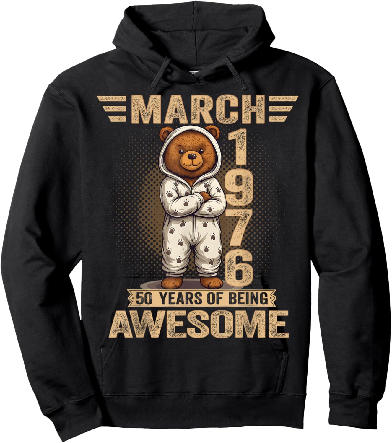 50 Year Old March 1976 Teddy Bear 50th Birthday Women Hoodie - Hoodie | Black