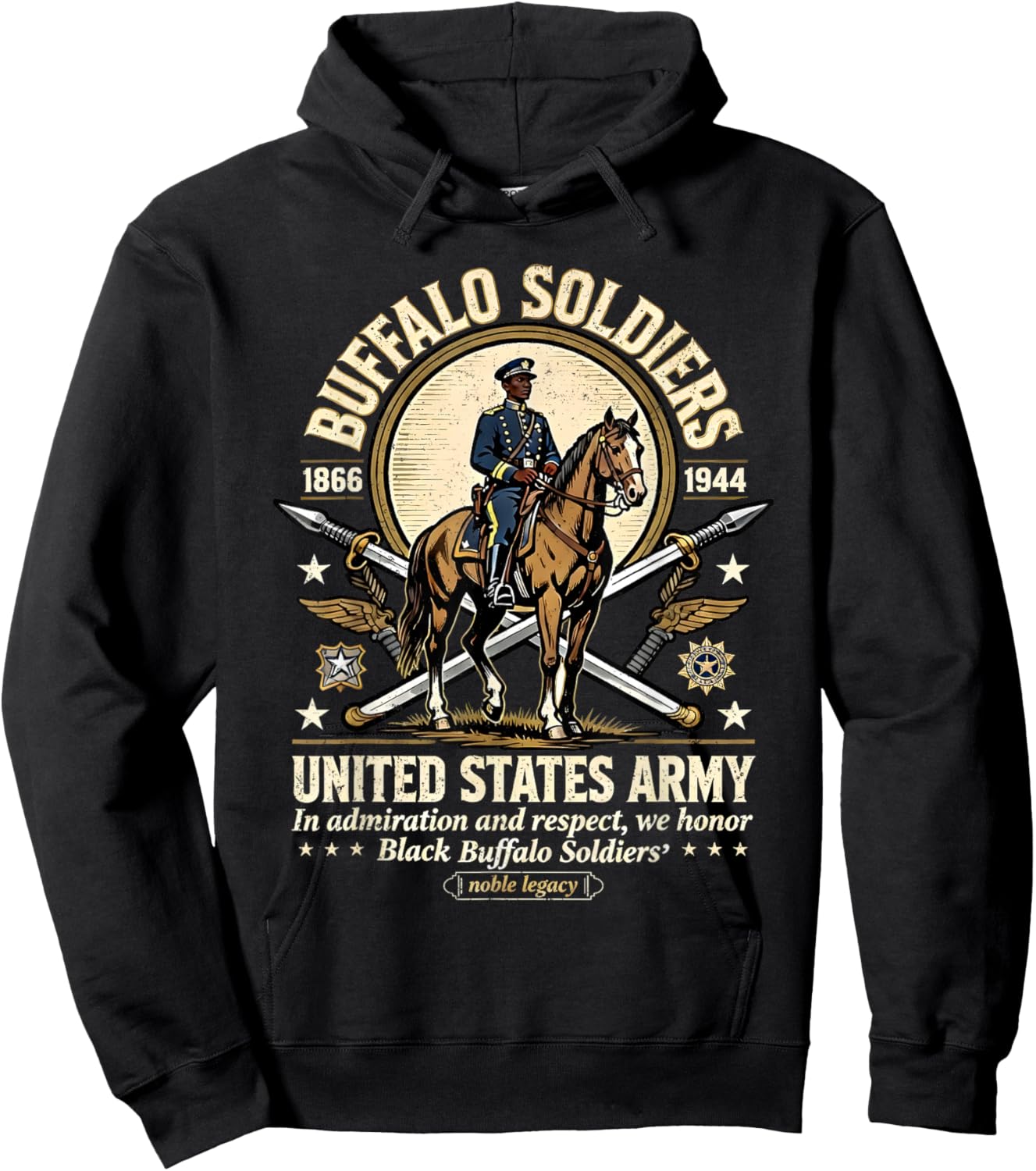 Buffalo Soldiers Black History United States Army Honor Hoodie - Hoodie | Black
