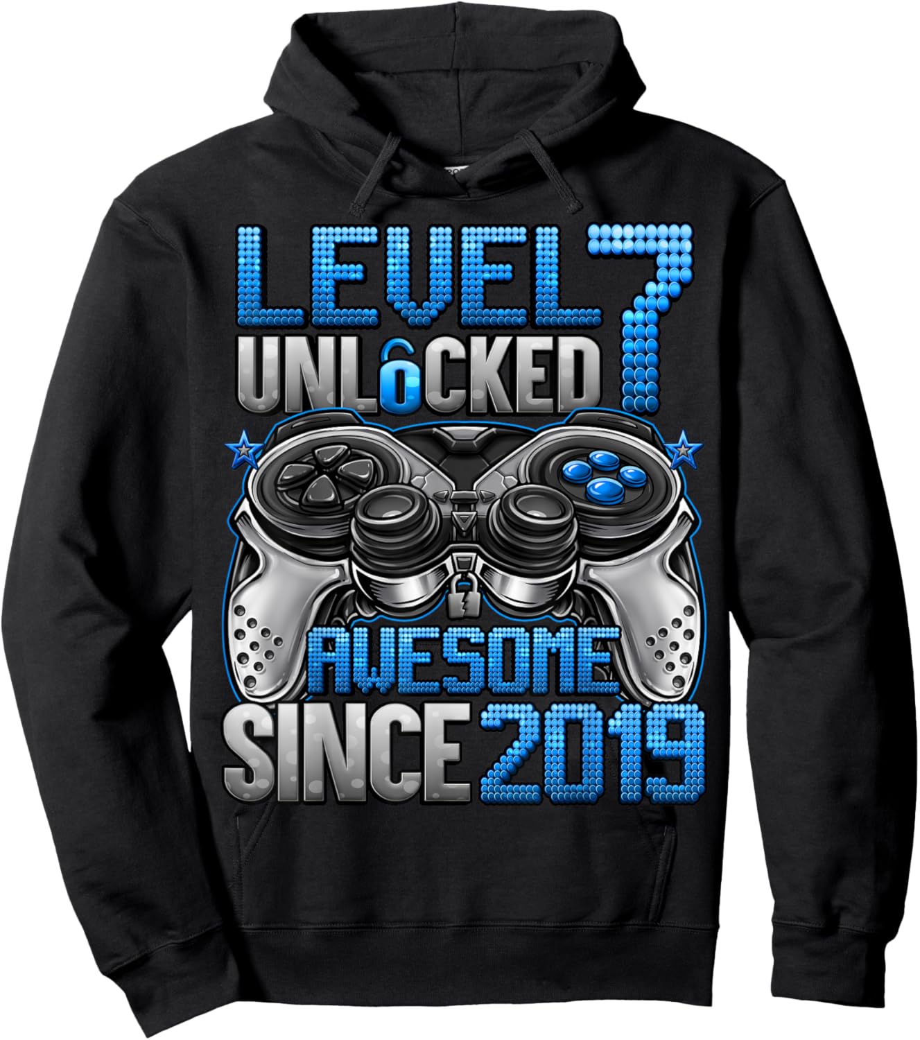 Level 7 Unlocked 7 Year Old Gifts for Boys 7th Birthday Boy Hoodie - Hoodie | Black