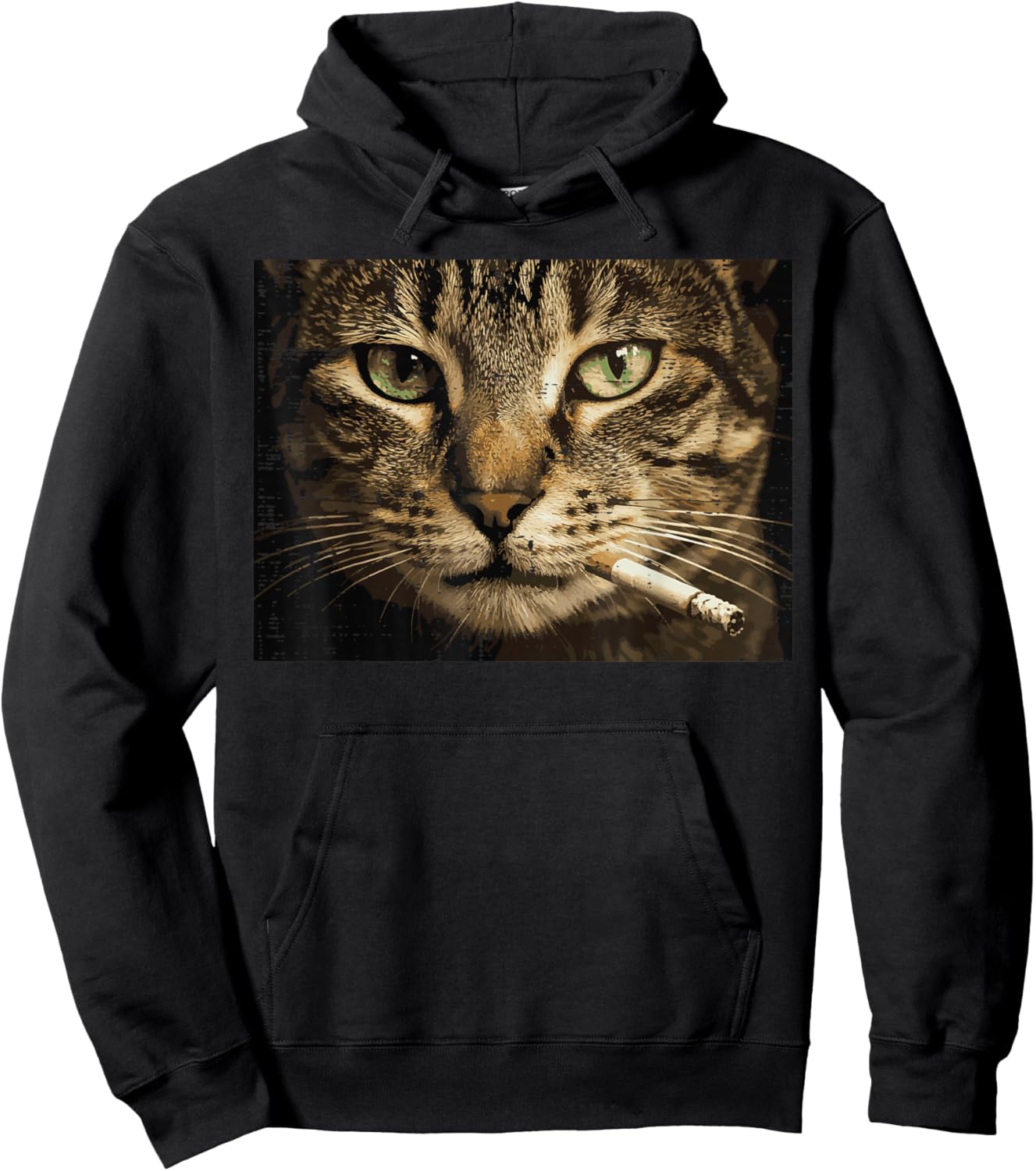 Gangster Rebel Cat Face Funny Meme Humor Kitten Men Women Hoodie - Hoodie | Black
