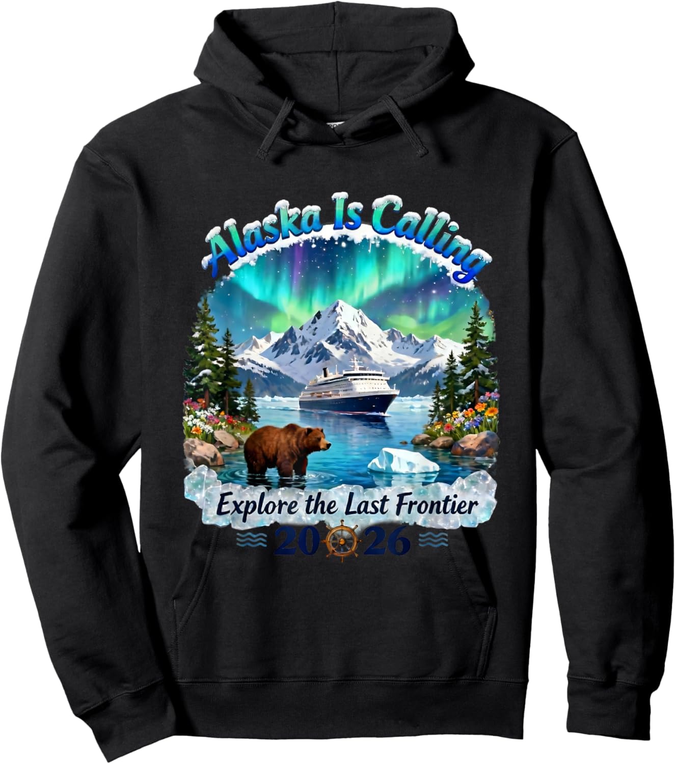 Alaska Cruise Adventure Trip Wildlife 2026 National Parks Hoodie - Hoodie | Black