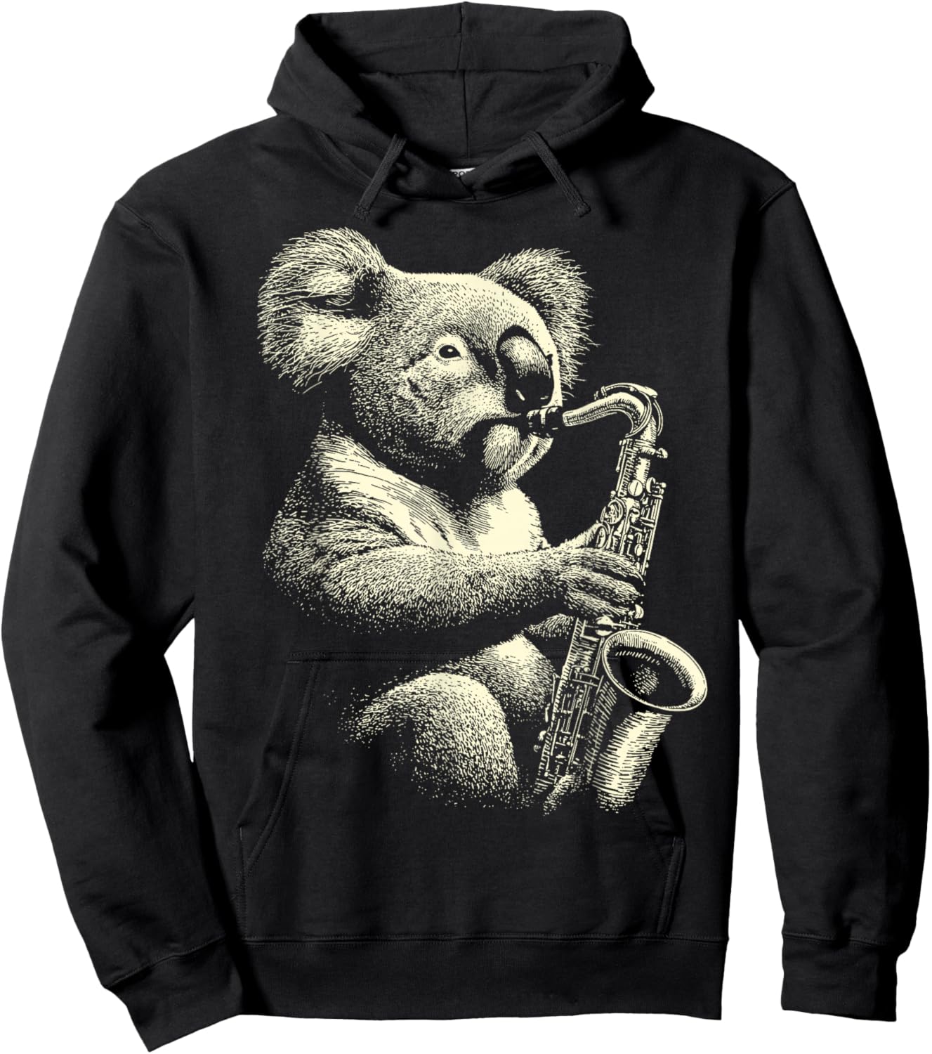 Cute Koala Playing Saxophone Player Funny Jazz Musician Hoodie - Hoodie | Black