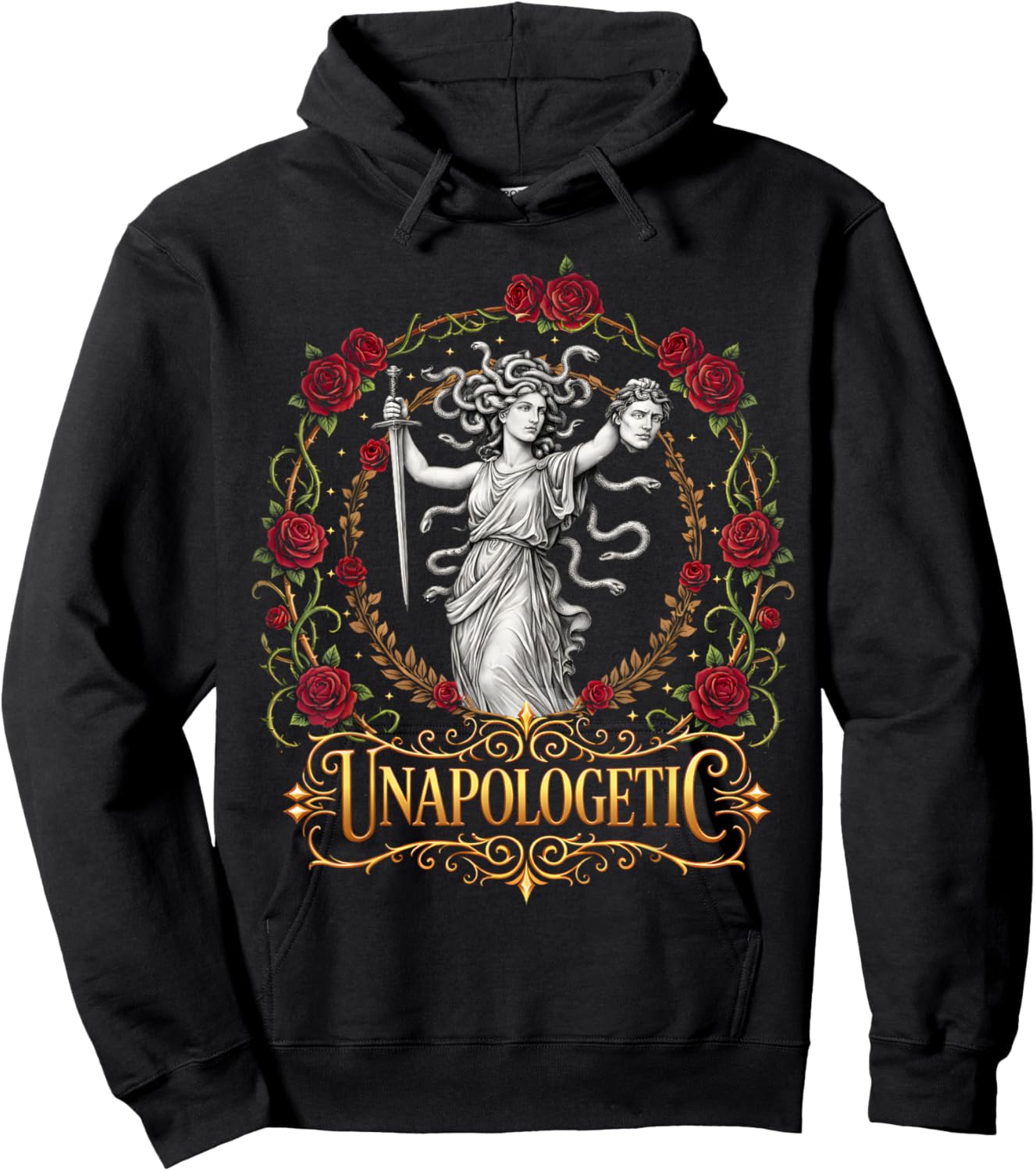 Unapologetic Medusa Feminist Women Hoodie - Hoodie | Black