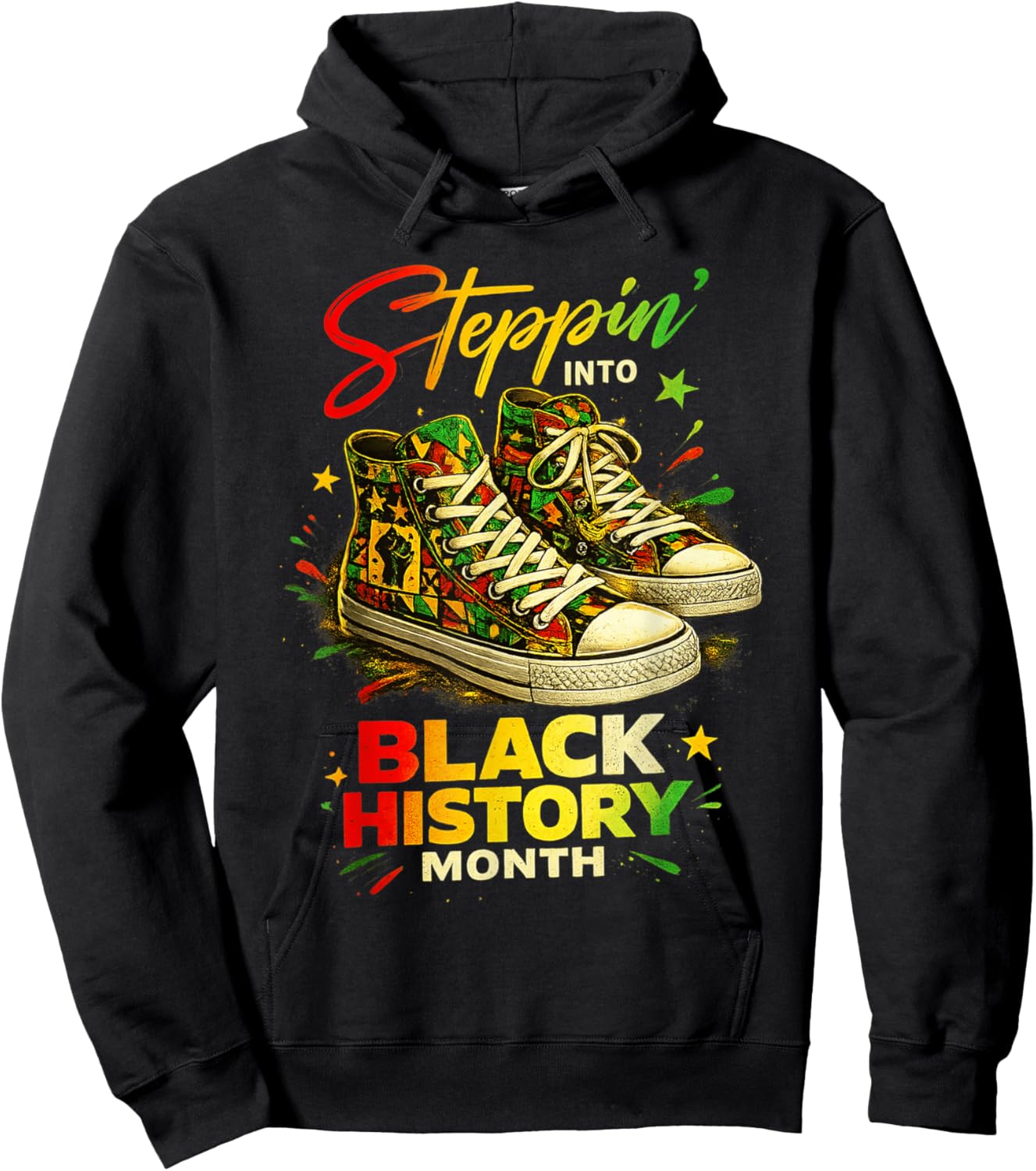 Stepping Into Black History Month Black Girls Sneakers Men Hoodie - Hoodie | Black