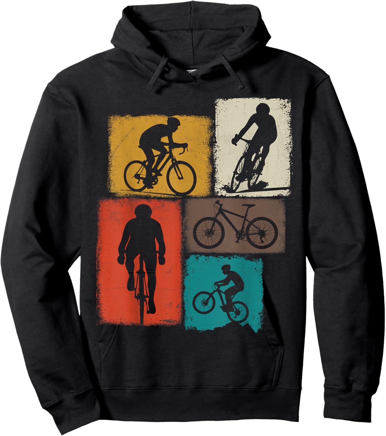 Cycling Collage Cyclist Men Women Bicycle Coach Biker Hoodie - Hoodie | Black