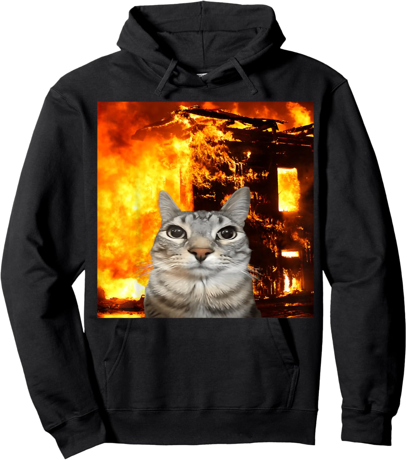 Funny Cat Meme Boys Girls Kids Women Men Teens Silly Graphic Hoodie - Hoodie | Black
