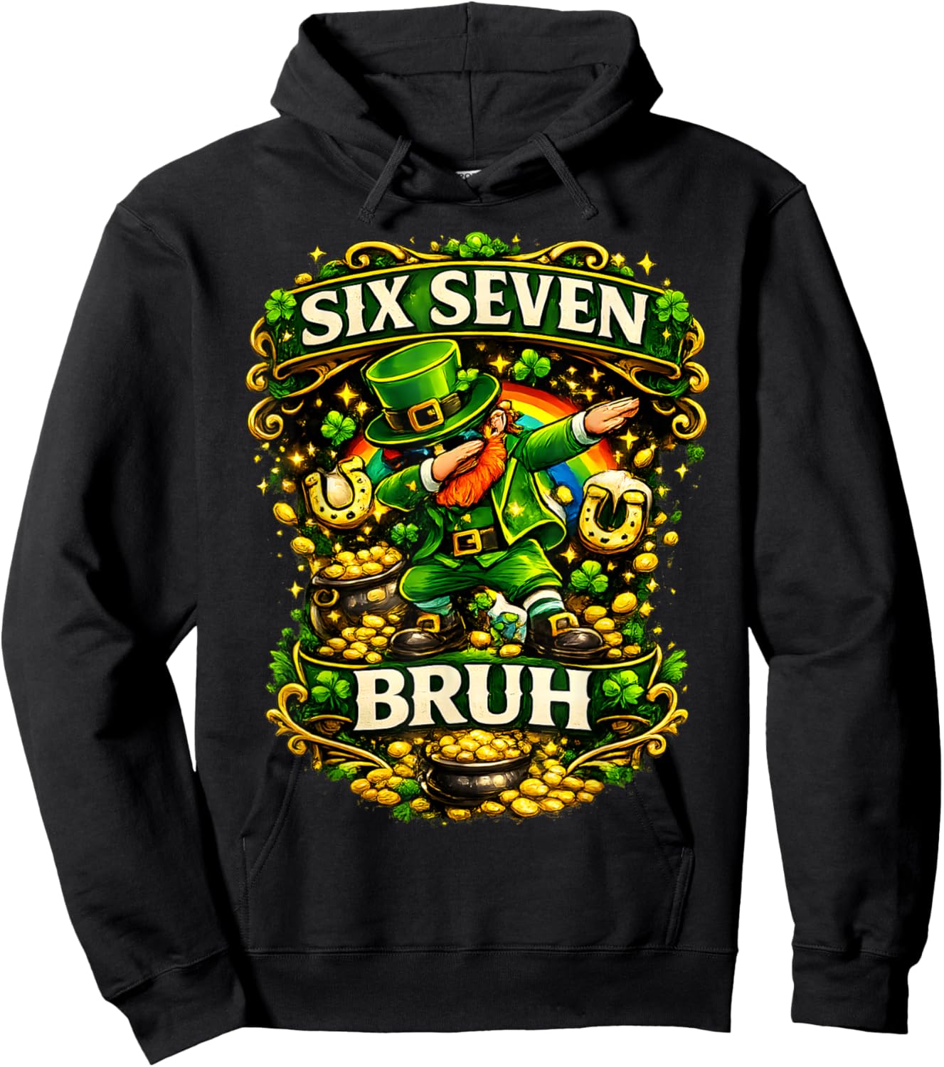 Bruh 67 six Seven Patrick's Day for Kids Boys Men Women Meme Hoodie - Hoodie | Black