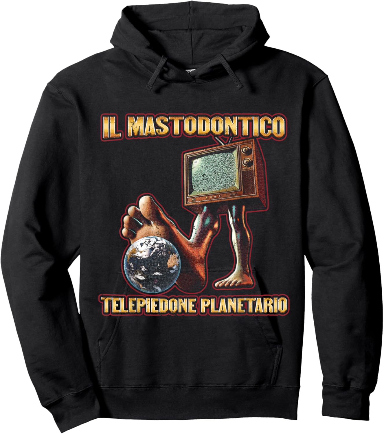 Il Mastodontico Telepiedone Planetario | Italian Brainrot Hoodie - Hoodie | Black