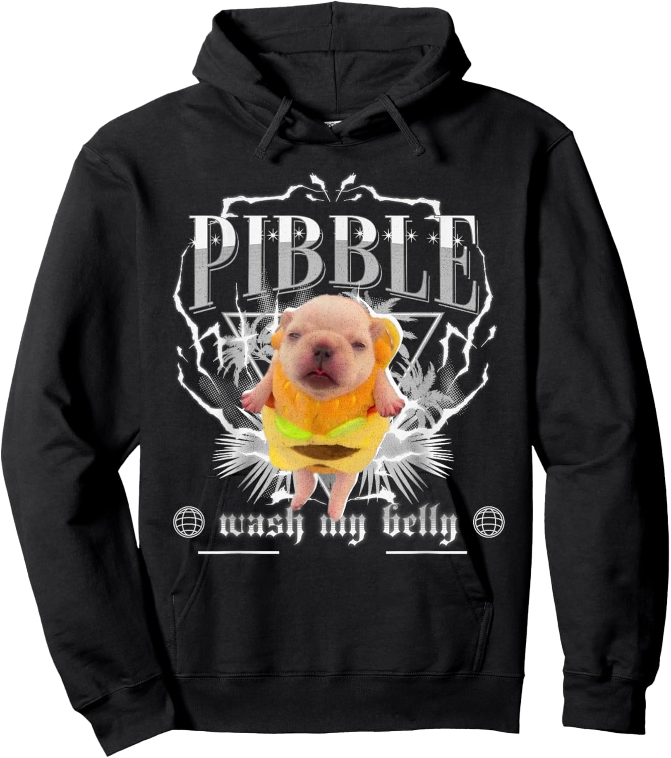 Funny pibble Meme wash My Belly Clean My Belly Meme Hoodie - Hoodie | Black