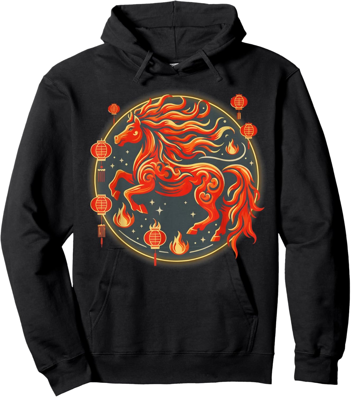 Chinese New Year 2026 Year of The Horse Hoodie - Hoodie | Black