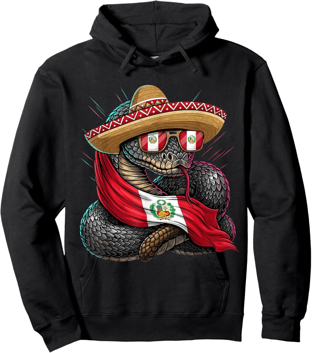 Peru Flag Snake Peruvian Roots Peruvian Flag Peruvian Pride Hoodie - Hoodie | Black