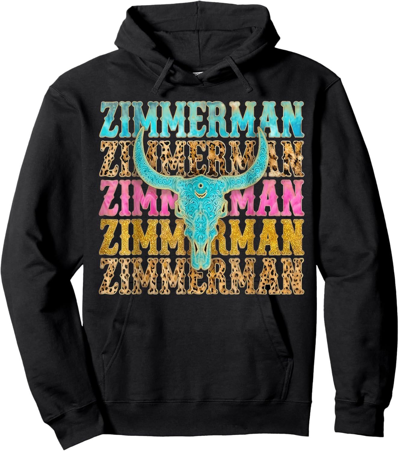 Retro Zimmerman Name Vintage Gift Women Kids Hoodie - Hoodie | Black