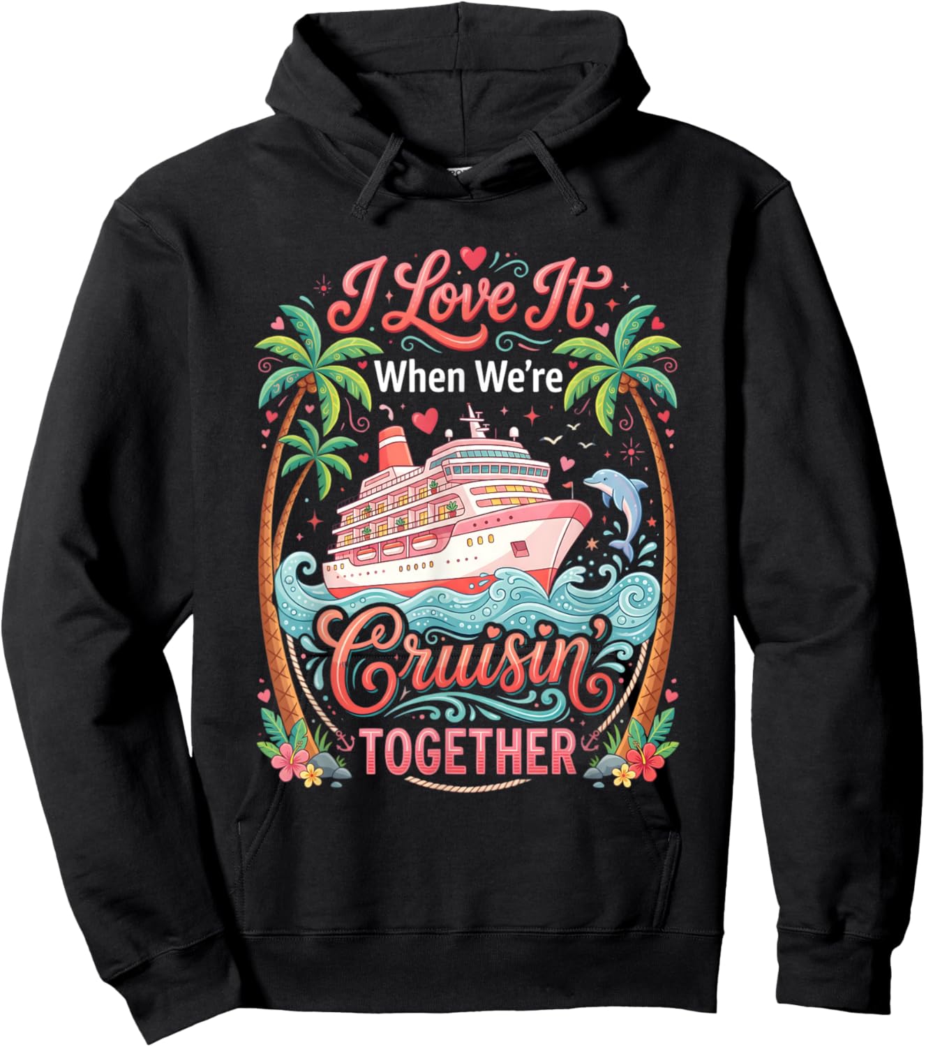 Valentines Day Cruise Squad 2026 Matching Couple Valentine Hoodie - Hoodie | Black