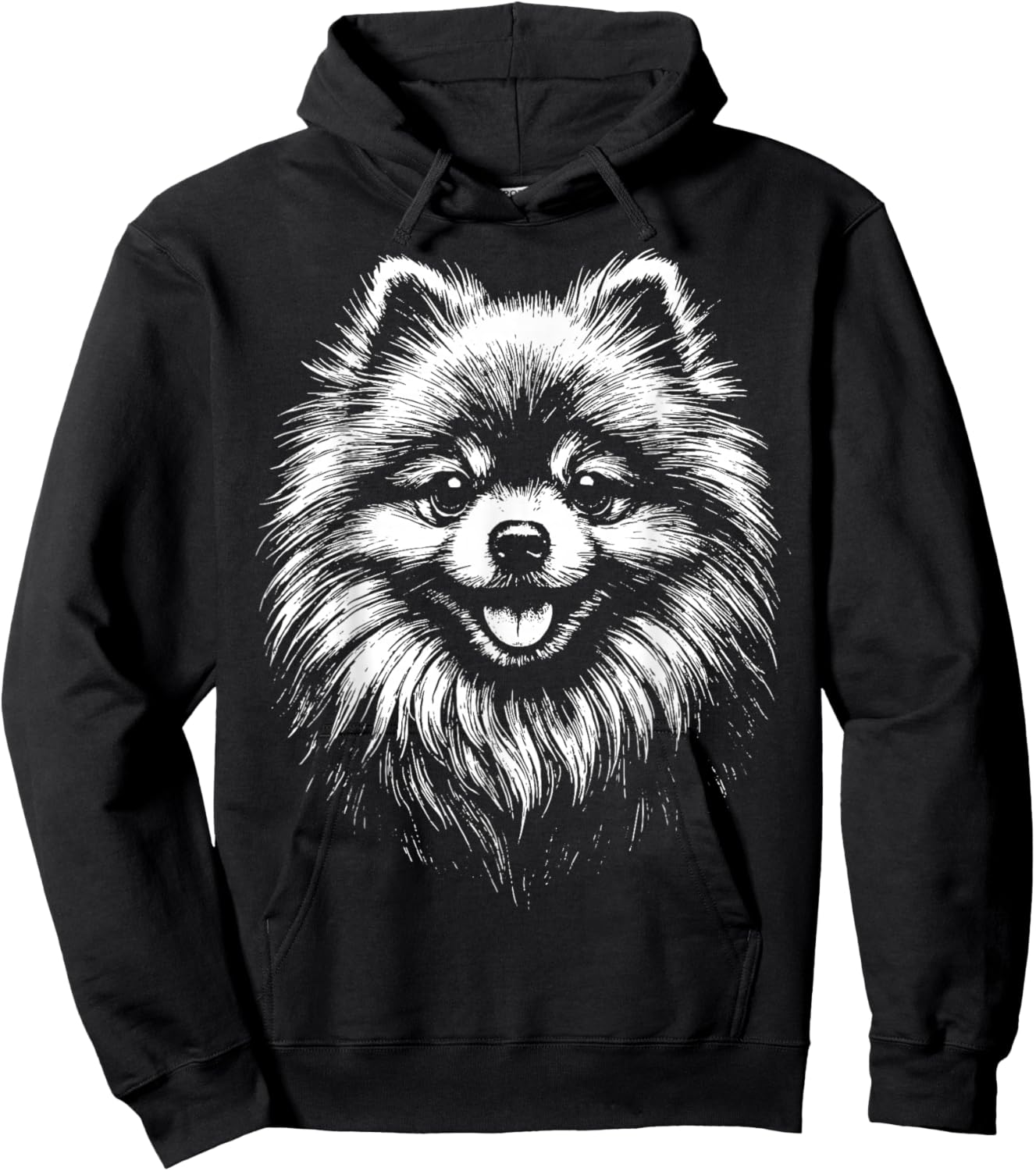 Pomeranian Illustration Zwergspitz Hoodie - Hoodie | Black