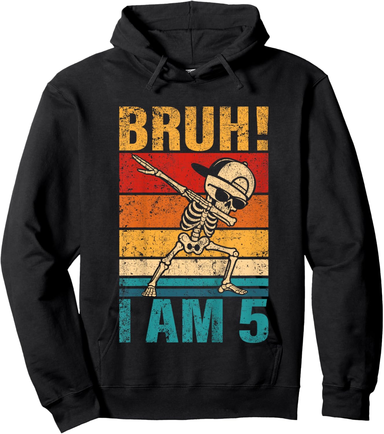 5 Year Old Birthday Dabbing Boy Bruh It's My 5th Birthday Hoodie - Hoodie | Black