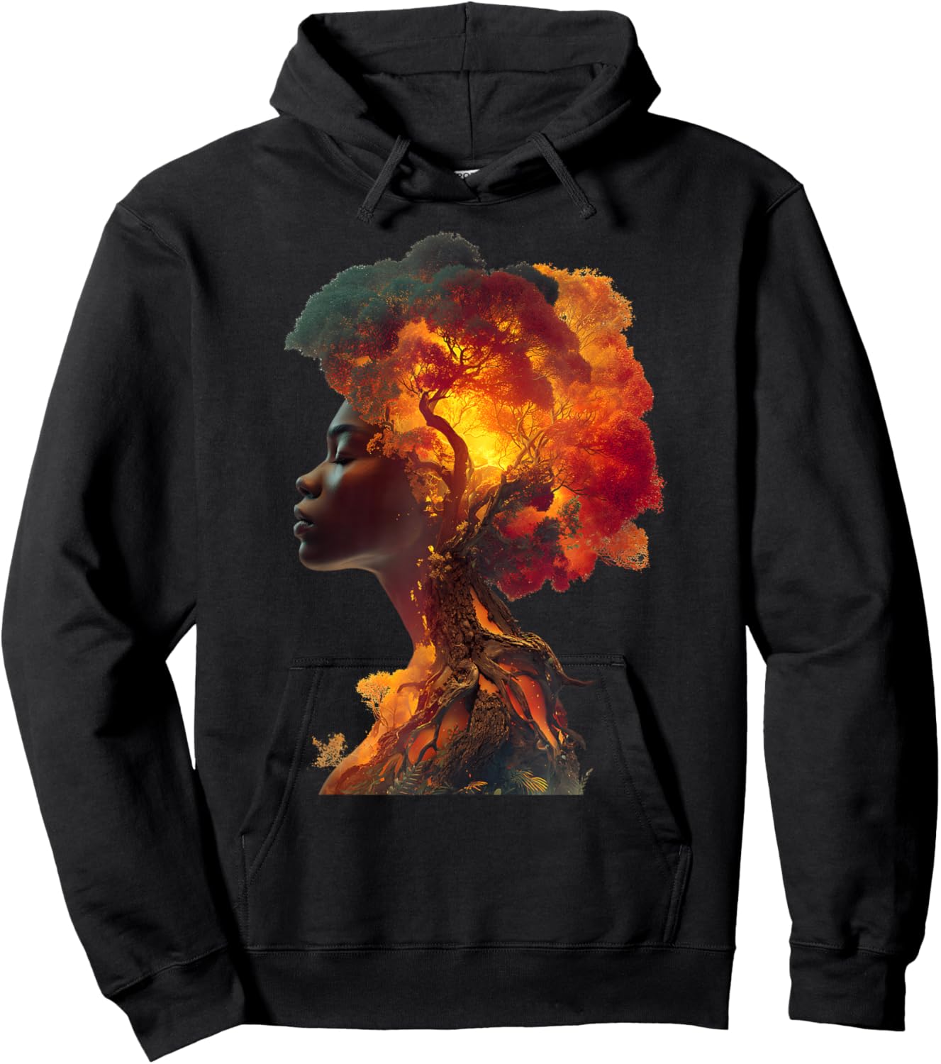 Black History Afro Woman Tree Roots Nature Art Heritage Hoodie - Hoodie | Black