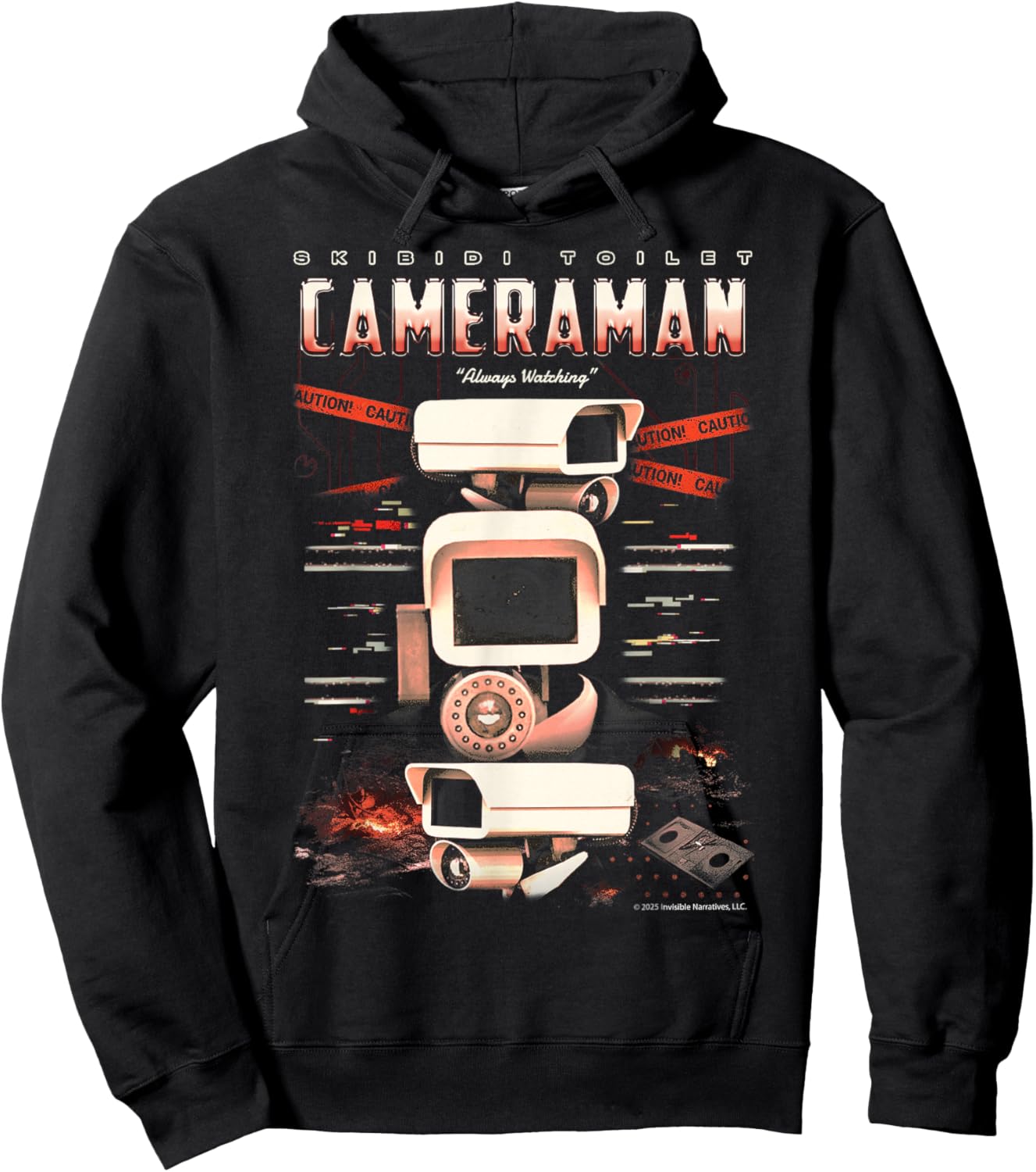 Skibidi Toilet Cameraman Always Watching Hoodie - Hoodie | Black
