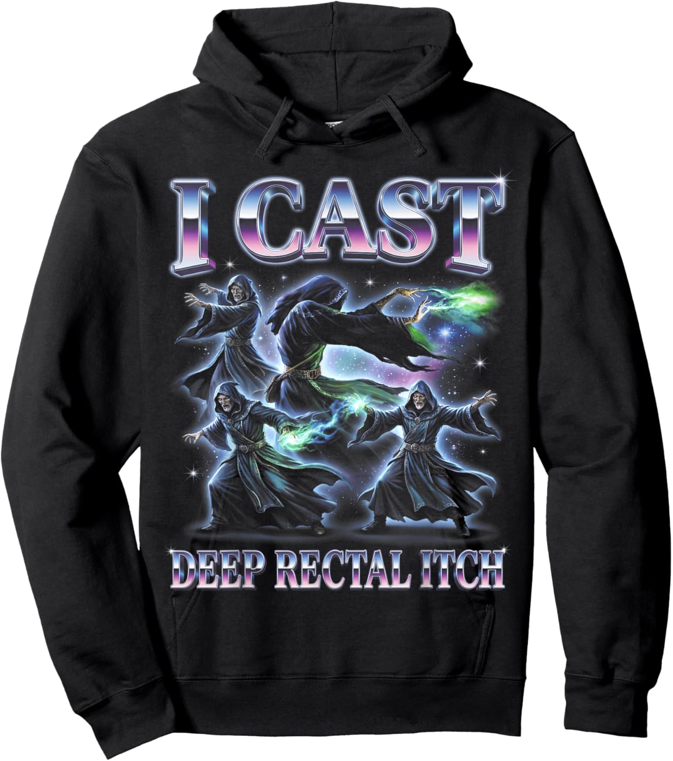 I Cast Deep Rectal Itch Wizard Meme Humor Hoodie - Hoodie | Black