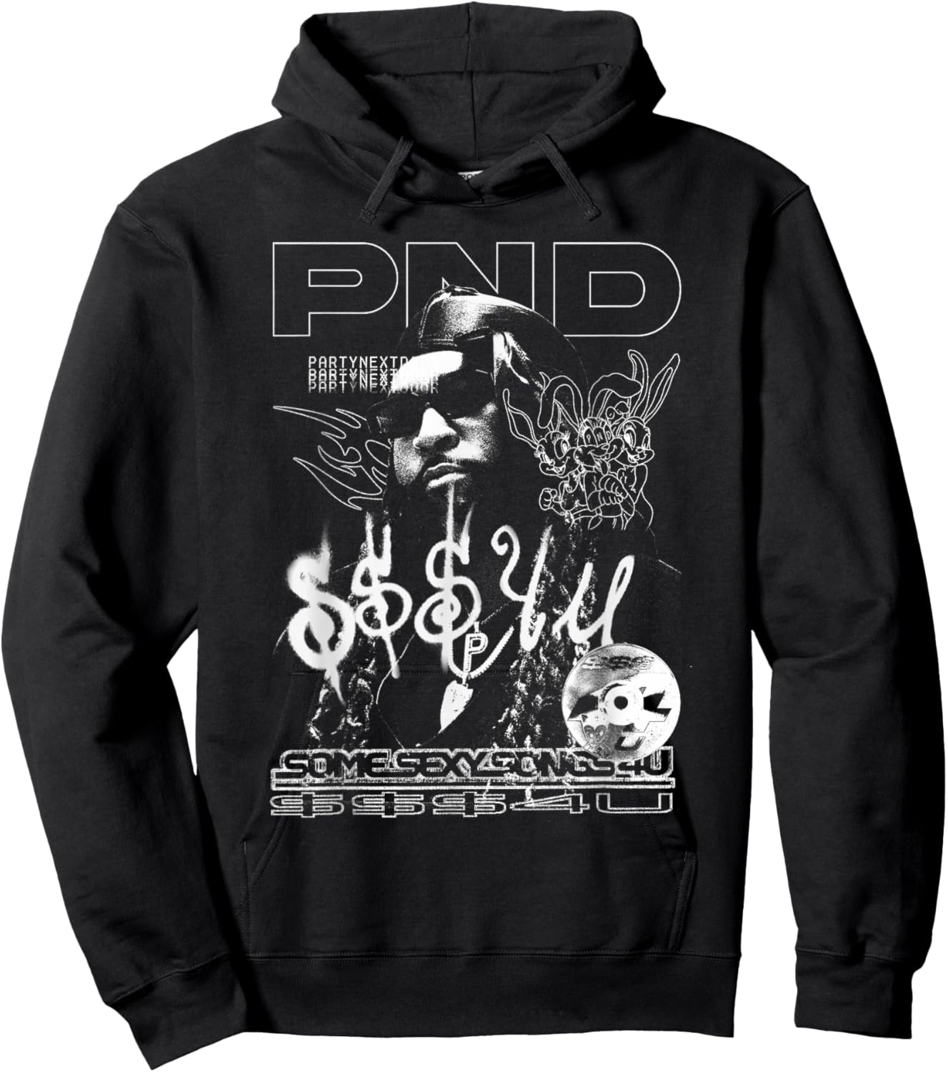 PARTYNEXTDOOR Outline Graphic Hoodie - Hoodie | Black
