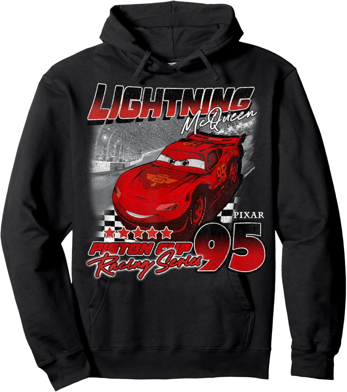Disney Pixar Cars Lightning McQueen Piston Cup Series 95 Hoodie - Hoodie | Black