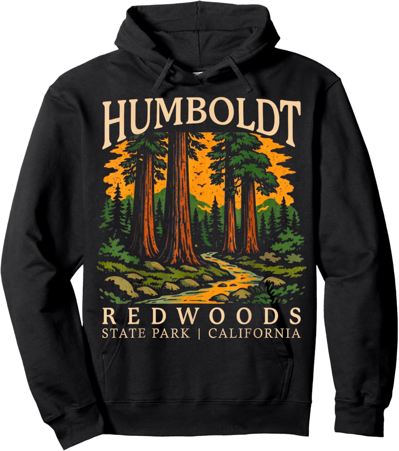 Humboldt Redwood State Park California Camping Hiking Nature Hoodie - Hoodie | Black