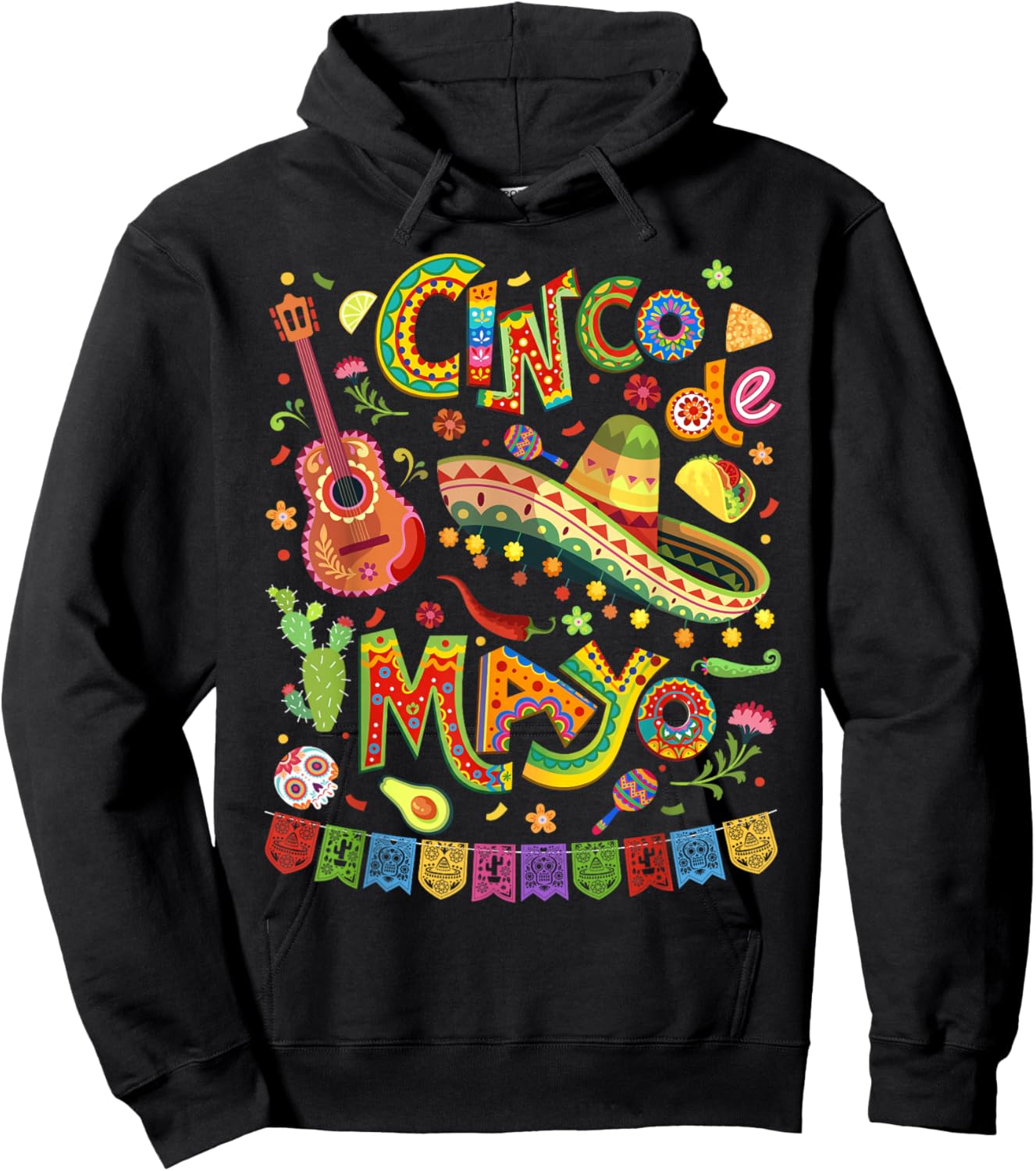 Happy Cinco de Mayo Fiesta Mexican Party 5 De Mayo Men Women Hoodie - Hoodie | Black