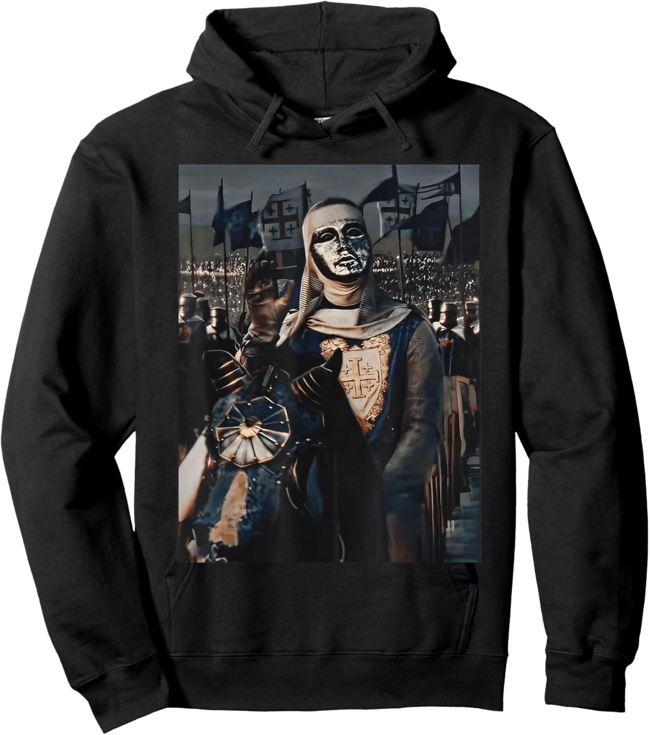Sliver Mask King Baldwin IV Meme The Leper King Warrior Hoodie - Hoodie | Black