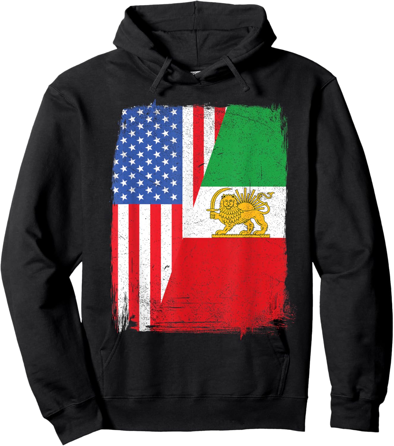 Persian American Flag USA Persia Roots Heritage Hoodie - Hoodie | Black