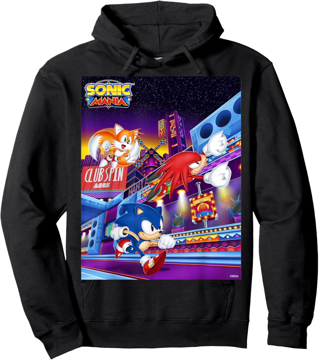 Sonic The Hedgehog - Sonic Mania Club Spin Hoodie - Hoodie | Black