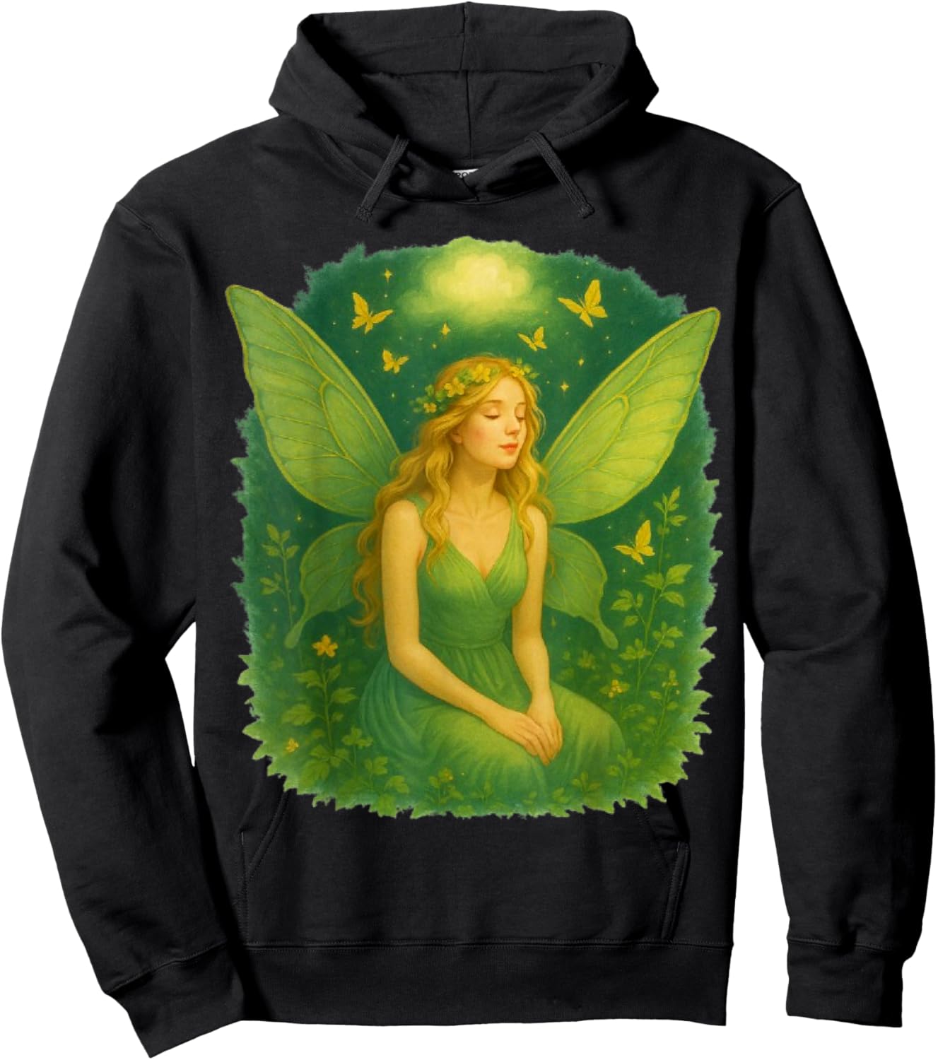 Enchanted Woodland Fairy Fantasy Mystical Butterflies Hoodie - Hoodie | Black