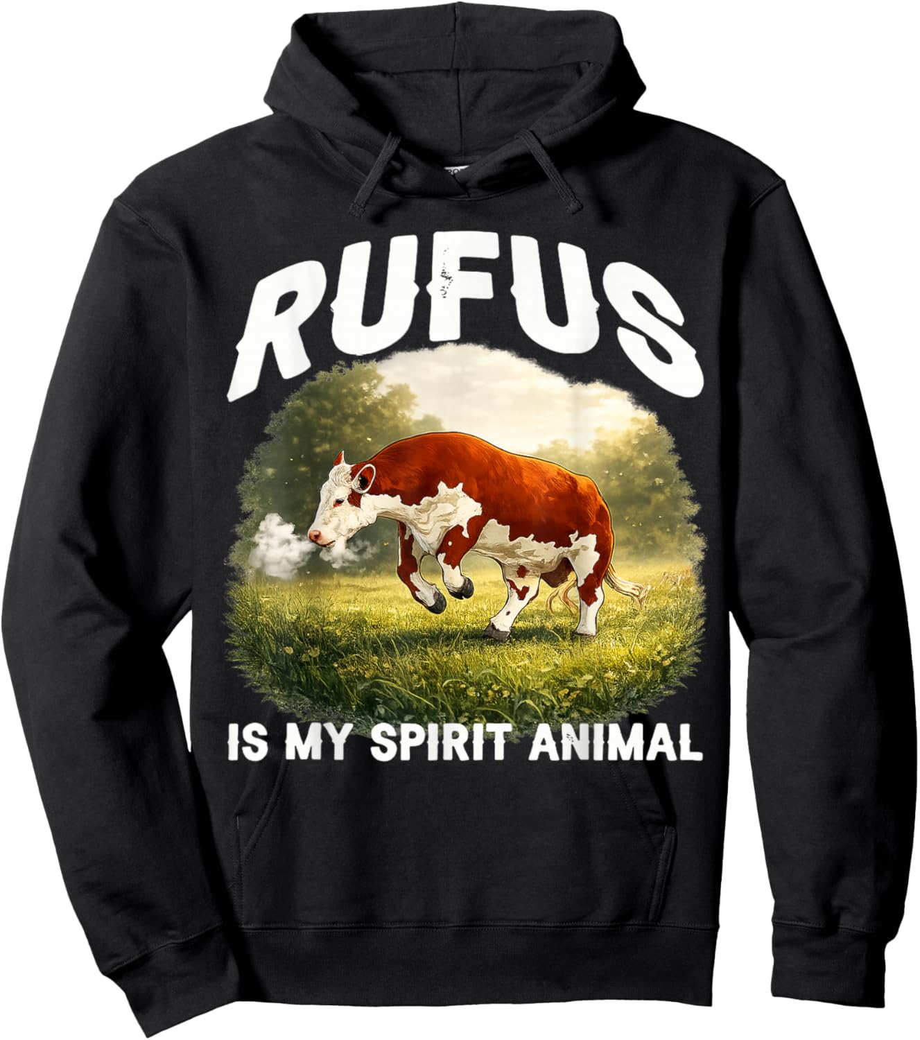 Rufus The Bull Rufus is My Spirit Animal Farm Lover Hoodie - Hoodie | Black