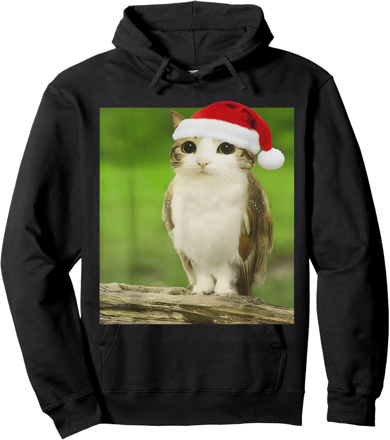 Funny Adorable Cat Owl Meme Meowl Christmas Hoodie - Hoodie | Black