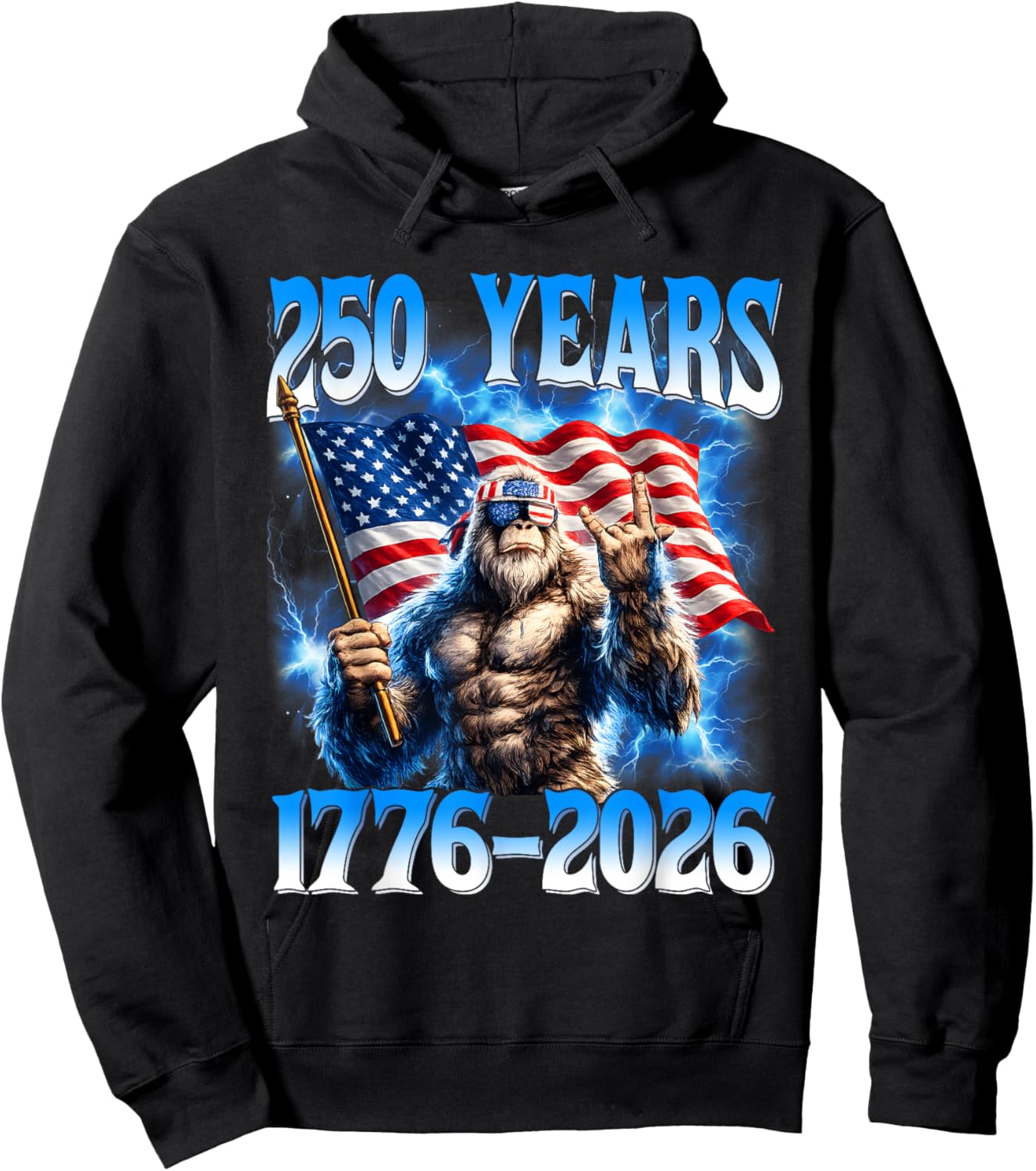 250 Years American 1776 2026 250th USA Patriotic 4th of July Hoodie - Hoodie | Black