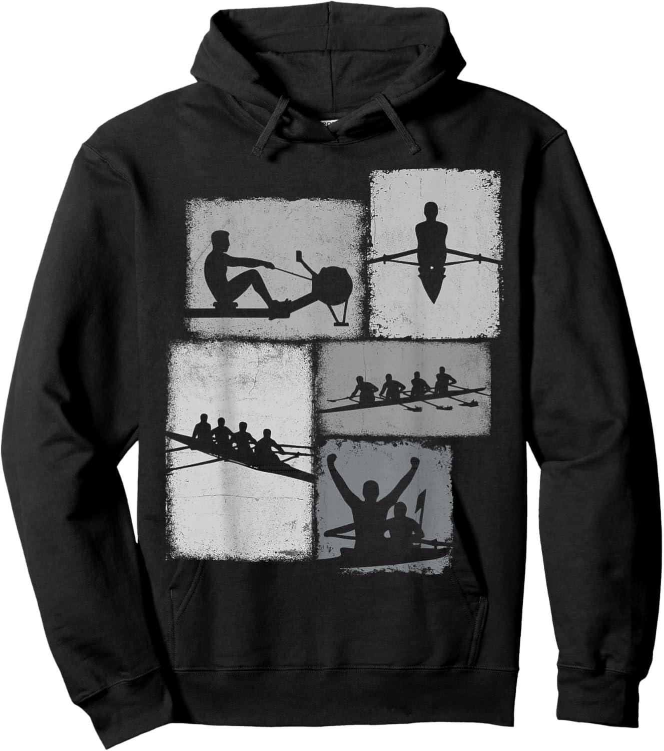 Rowing Collage Rower Men Kids Coach Youth Boys Hoodie - Hoodie | Black