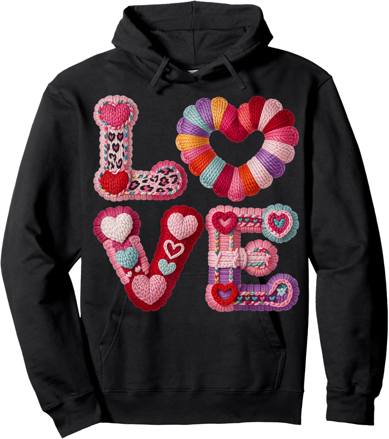 Valentines Day Love Letters Hearts Matching Couples Hoodie - Hoodie | Black