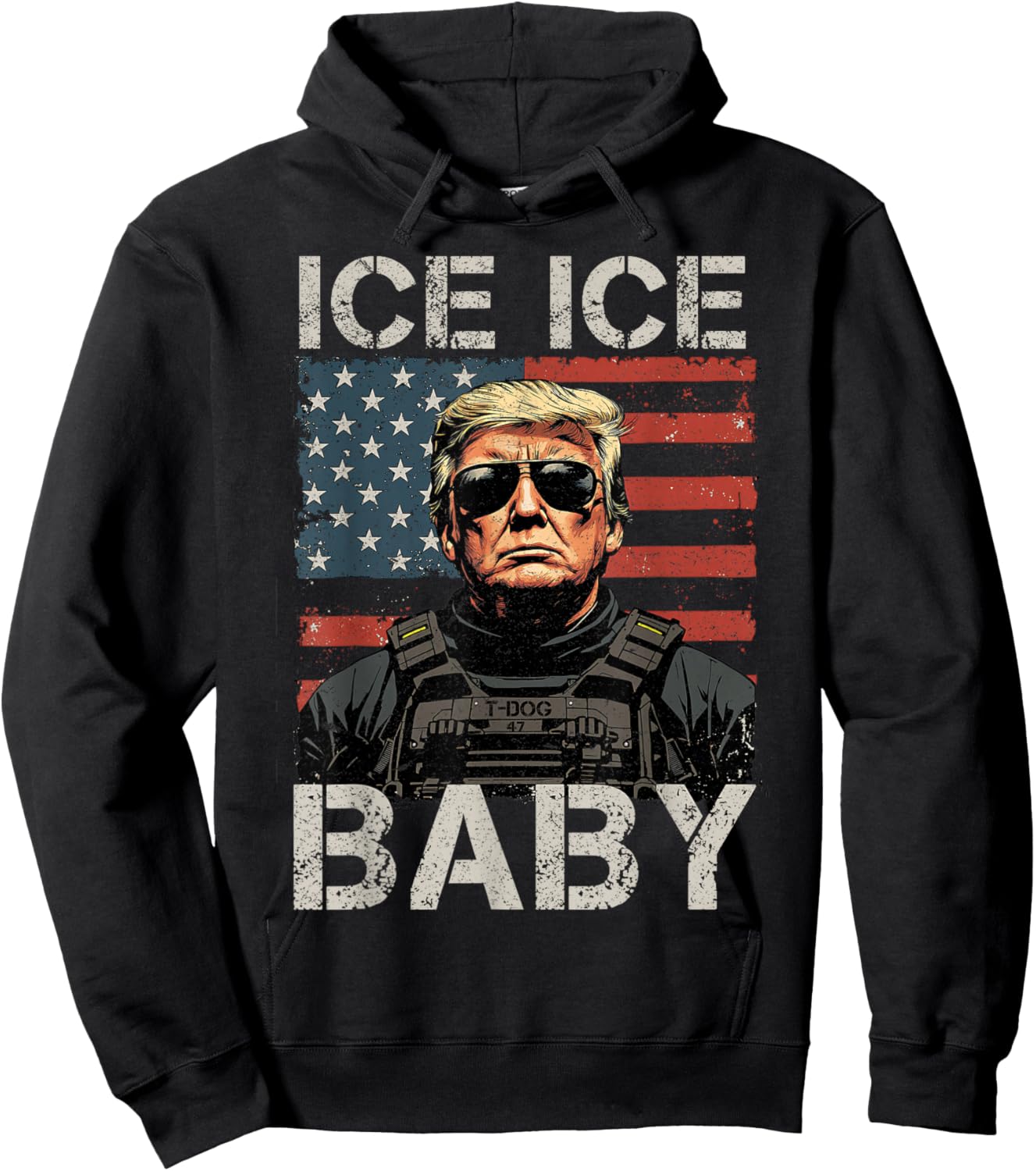 Vintage Ice Ice Baby Funny Trump Shirt Men Women Hoodie - Hoodie | Black