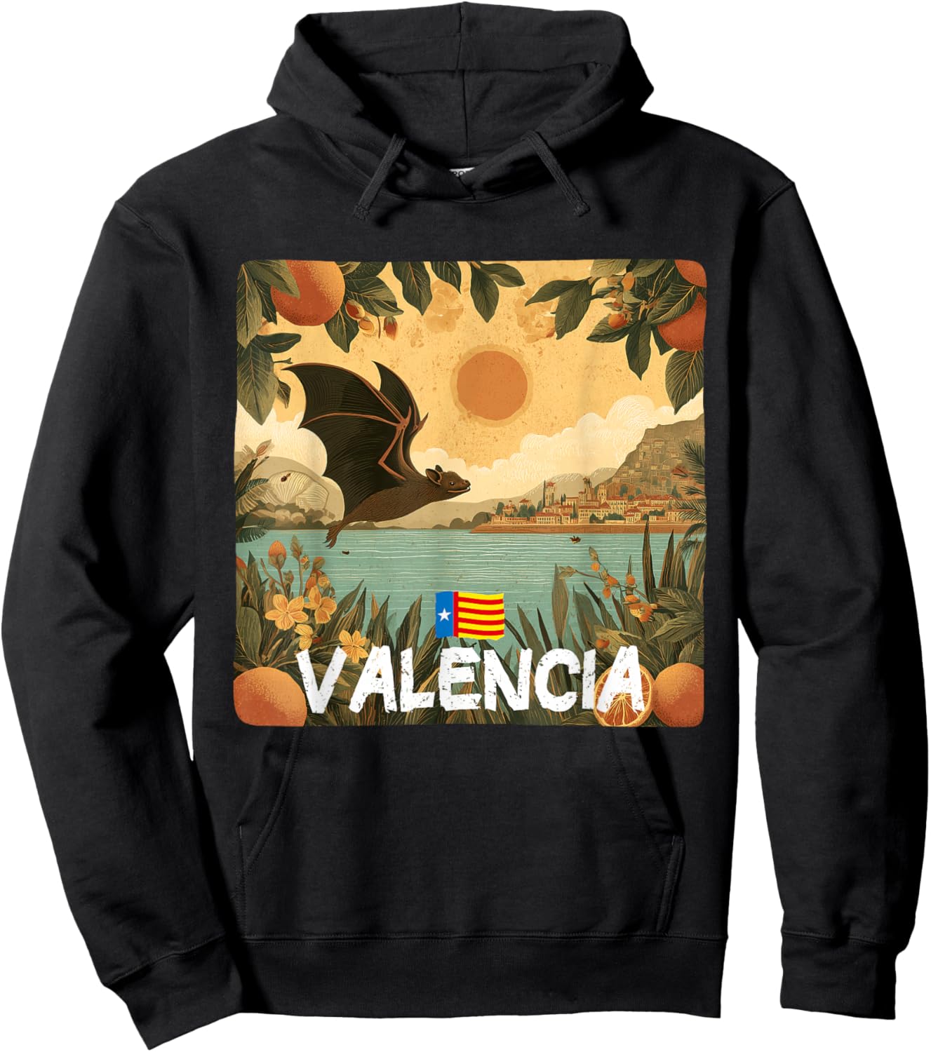Pretty Valencian Bat Costume with Valencia Nature Look Hoodie - Hoodie | Black