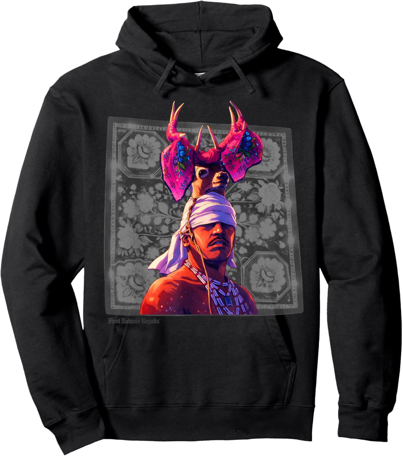 Yaqui Deer Dancer Pride Retro Comic Art Hoodie - Hoodie | Black