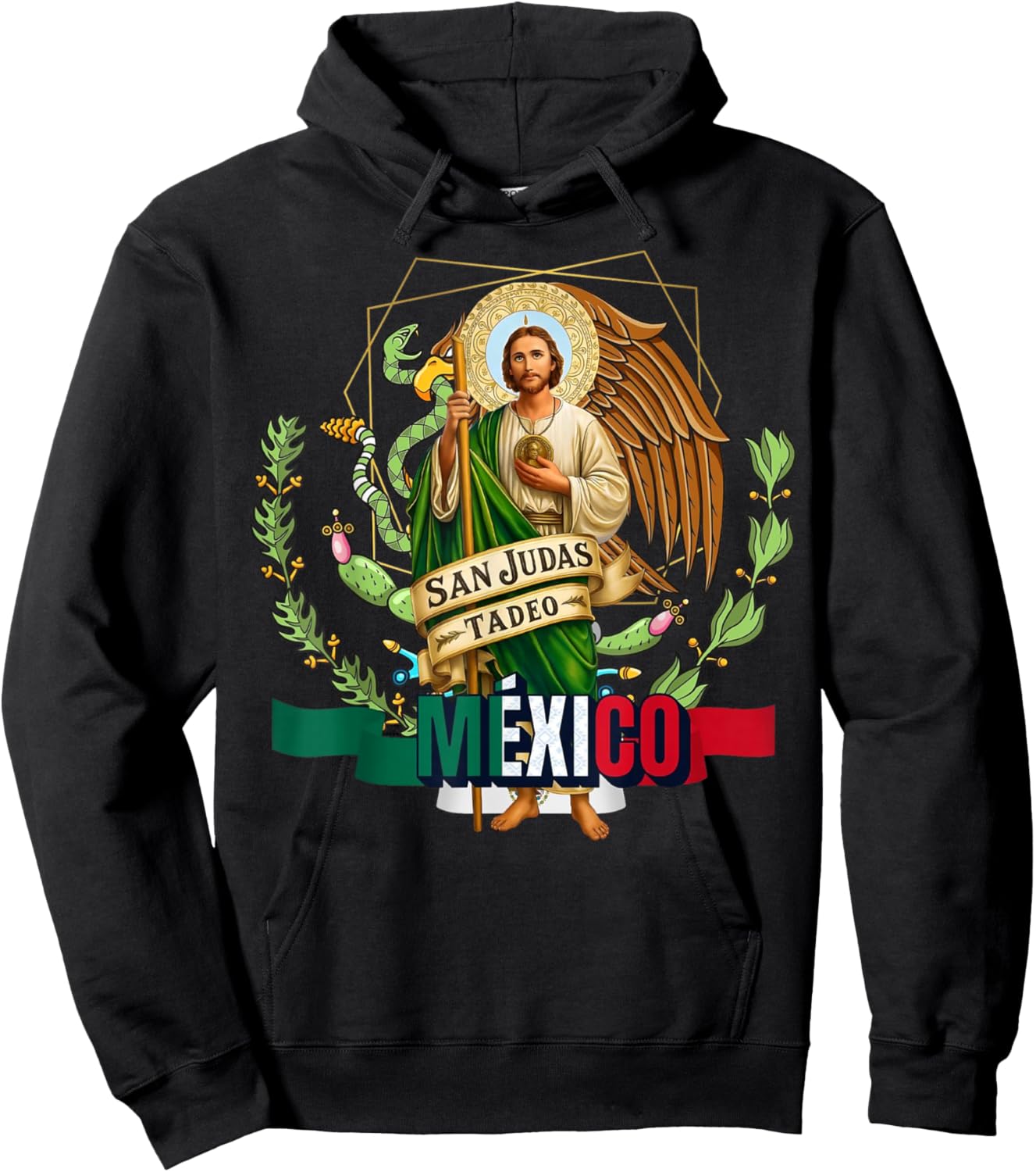 Saint Jude Thaddeus Mexico Catholic for Proud Mexicans Hoodie - Hoodie | Black