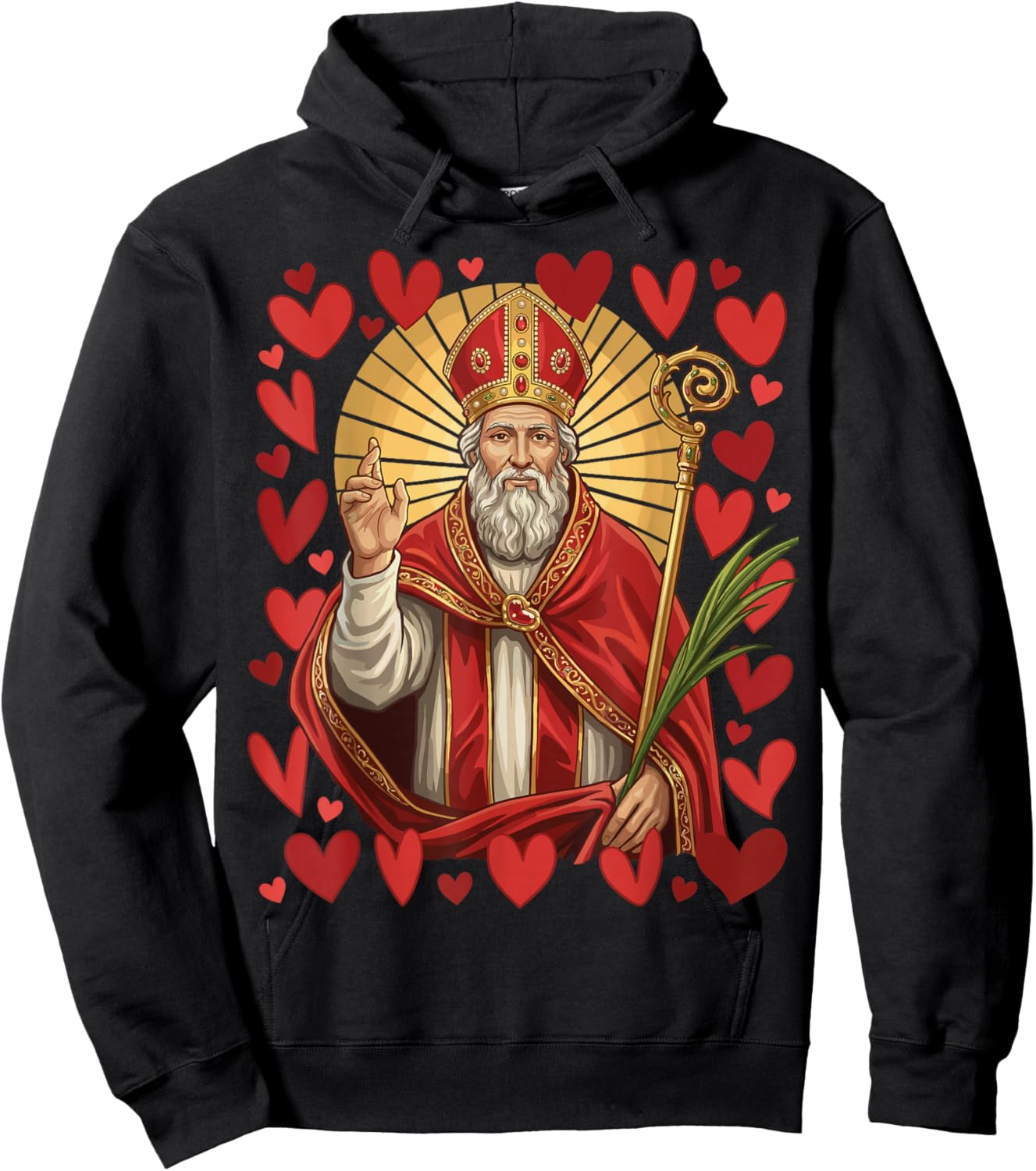 Saint Valentine Catholic St Valentines Patron Saint of Love Hoodie - Hoodie | Black