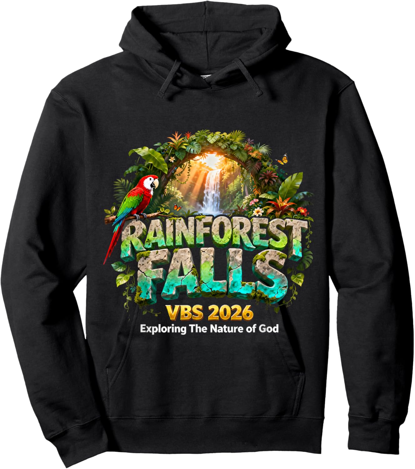 Rainforest Falls VBS 2026 Exploring The Nature of God Hoodie - Hoodie | Black