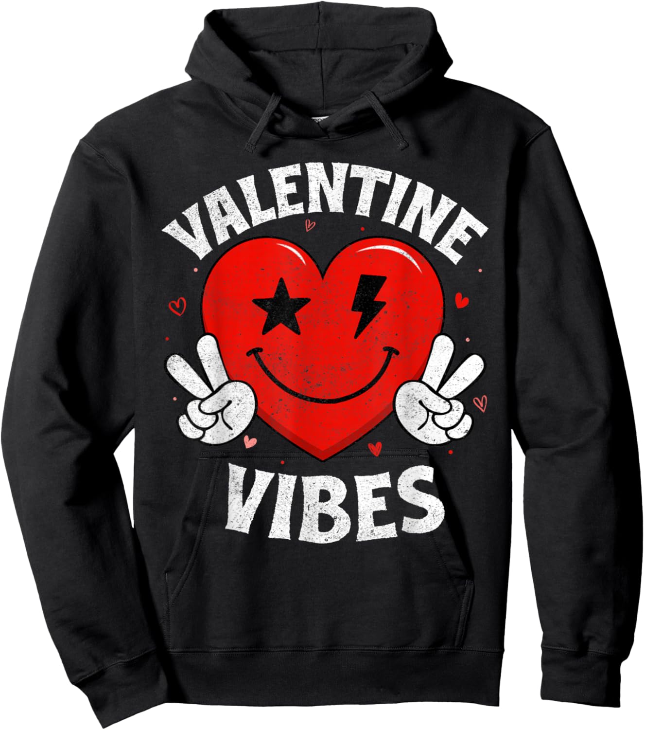 Valentine Vibes Hippie Valentines Day Shirts for Girls Women Hoodie - Hoodie | Black