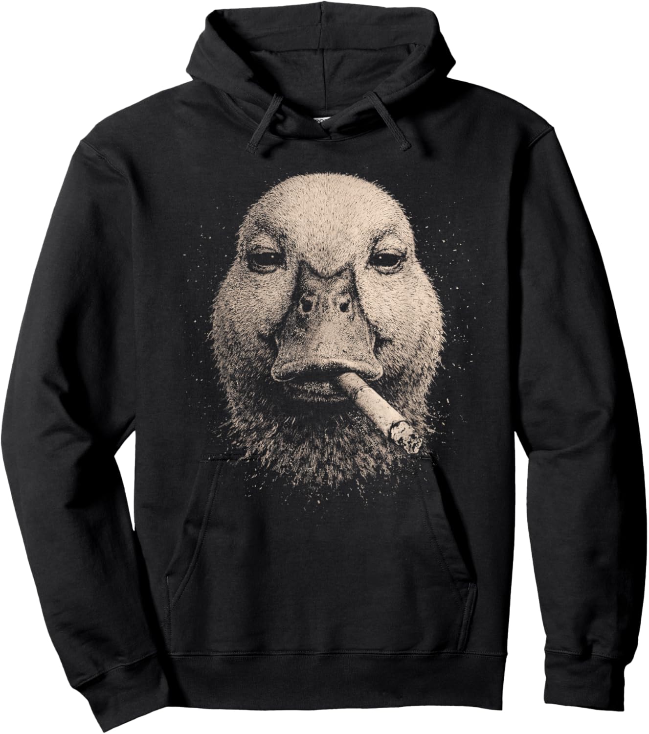 Funny Duck Smoking Cigarette No Patience Attitude Hoodie - Hoodie | Black