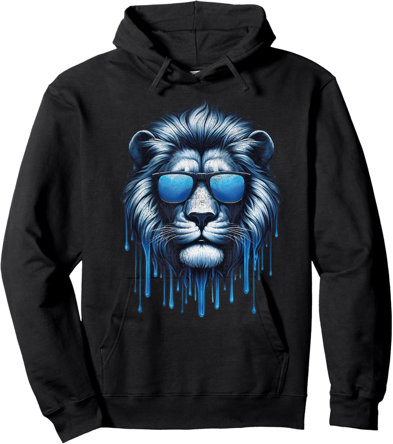 Graphic Lion with Sunglasses Dripping Men Women Kids Hoodie - Hoodie | Black