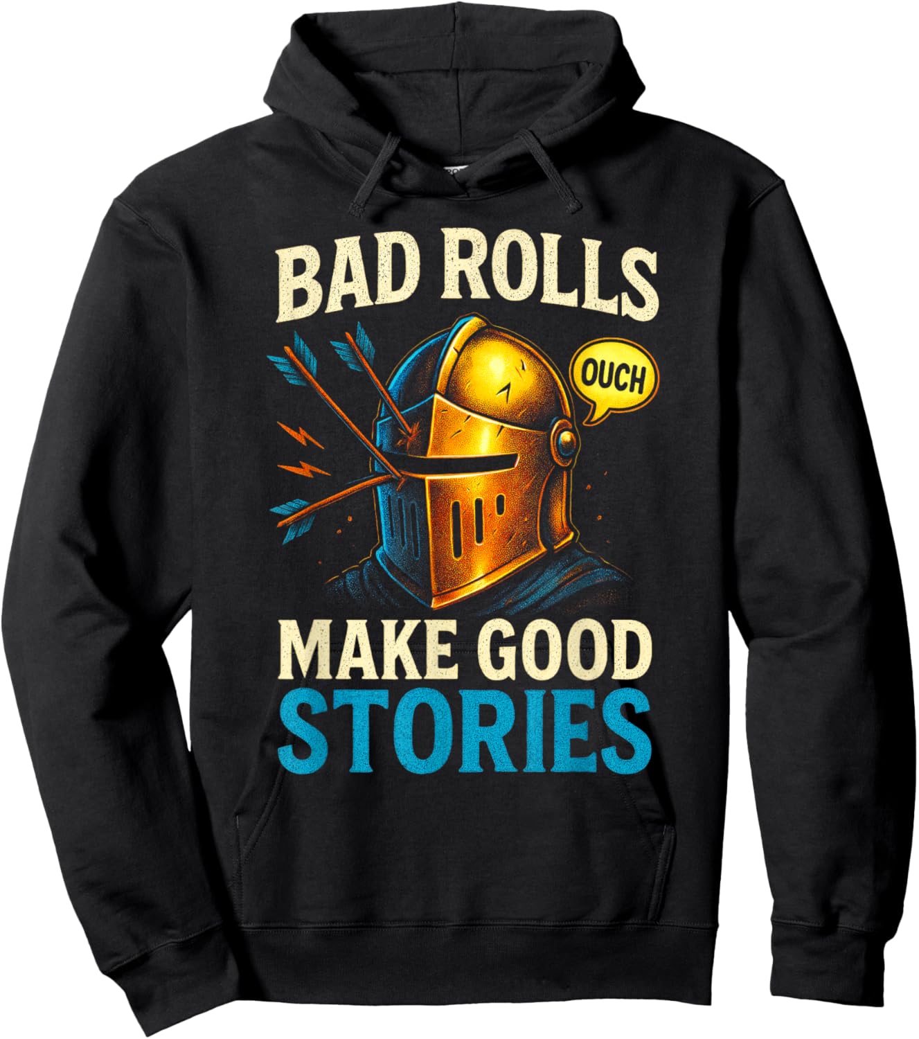 Bad Rolls Make Good Stories - RPG Gaming Fun Hoodie - Hoodie | Black