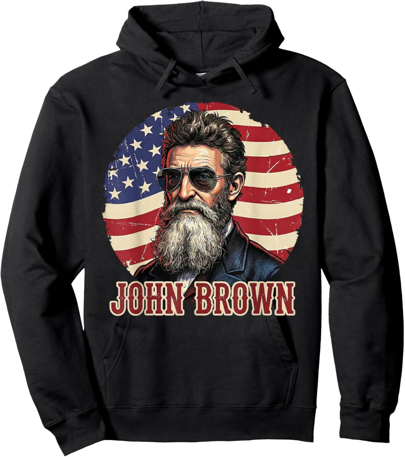 John Brown Abolitionist Patriotic American Flag US History Hoodie - Hoodie | Black