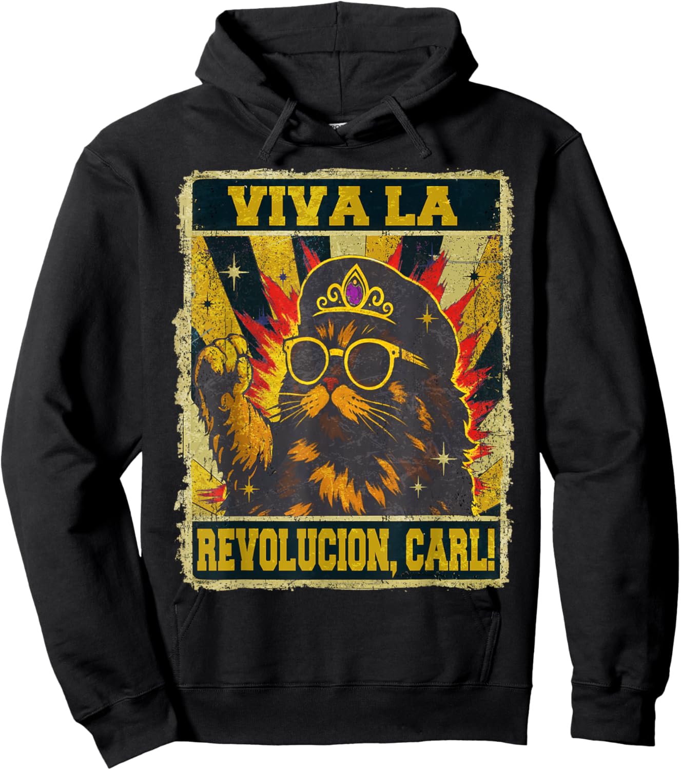 Viva La Revolucion Carl Funny Cat Lover Hoodie - Hoodie | Black
